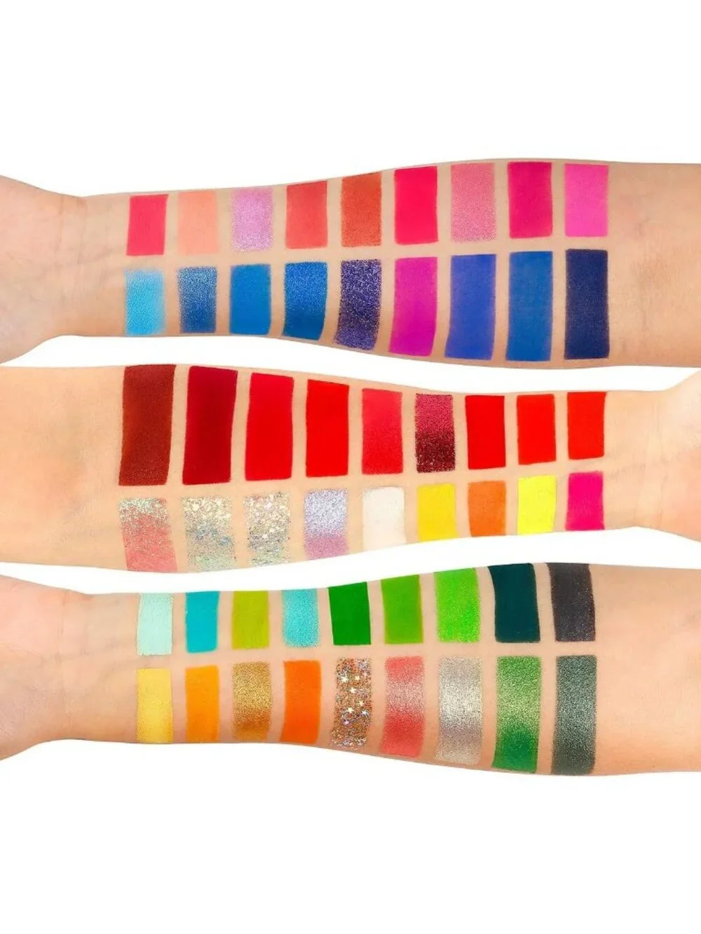 Vibrant 54-Color Eyeshadow Palette - Bright Neon, Glitter & Matte Shades for